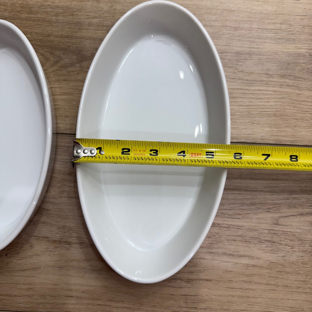 Pillivuyt France Vintage Oval Baker Set 10oz 16oz White Porcelain Oven to Table - Picture 4 of 11